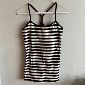 Lululemon Power Y Tank Top White and Black Stripes